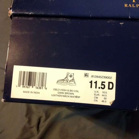 POLO by Ralph Lauren Men's Oslo Waterproof Brown Leather Boots -11.5D-New in Box - Picture 15 of 16